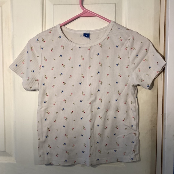 Women’s Old Navy Crop Top White with Flowers Size S - Picture 6 of 16